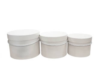 Flower box kpl.3 szt perłowy