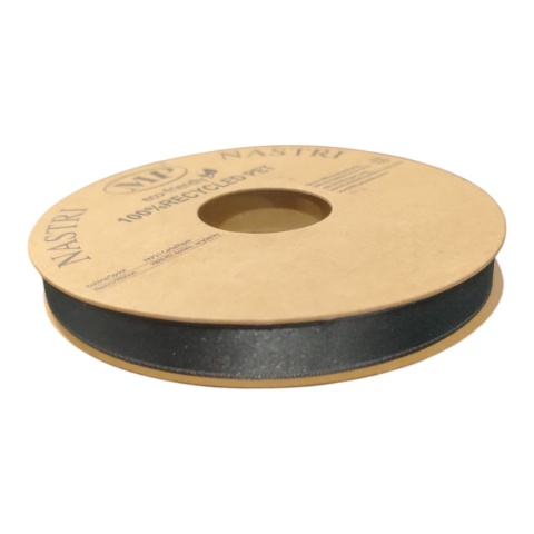 RECYCLED PET RIBBON 10mm 20m CZARNY