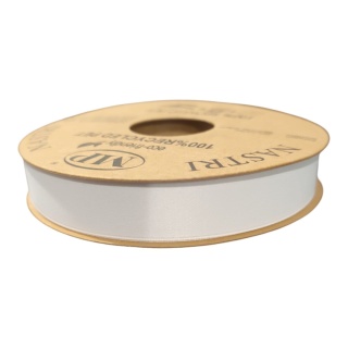 RECYCLED PET RIBBON 15mm 20m BIAŁY
