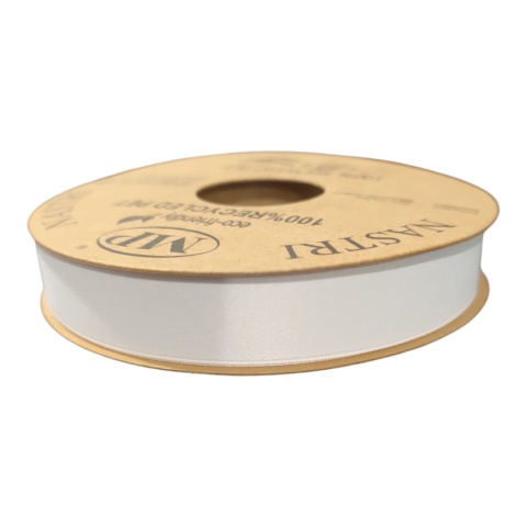 RECYCLED PET RIBBON 15mm 20m BIAŁY