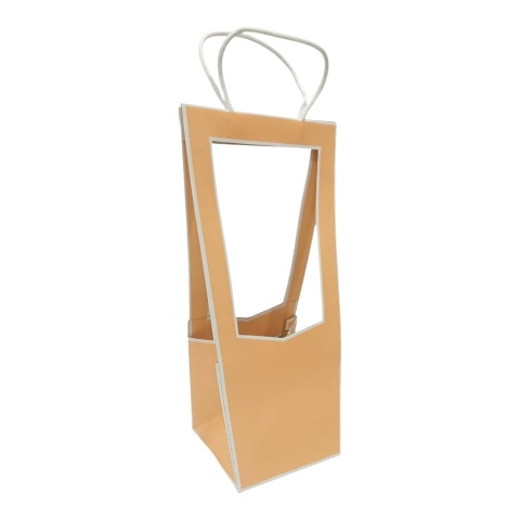 Torebka Papierowa Prezentowa z okienkiem na kwiaty 10x35cm ⌀ 10-12cm