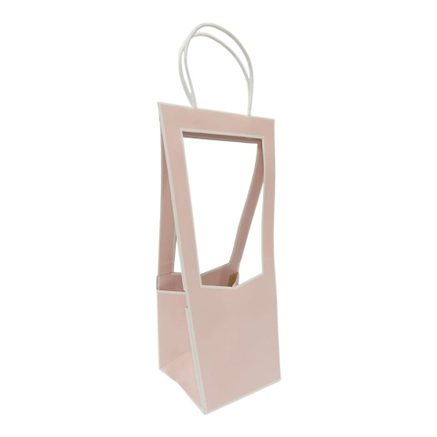 Torebka Papierowa Prezentowa z okienkiem na kwiaty 10x35cm ⌀ 10-12cm