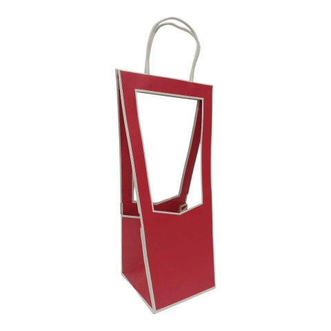 Torebka Papierowa Prezentowa z okienkiem na kwiaty 10x35cm ⌀ 10-12cm