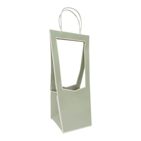 Torebka Papierowa Prezentowa z okienkiem na kwiaty 10x35cm ⌀ 10-12cm