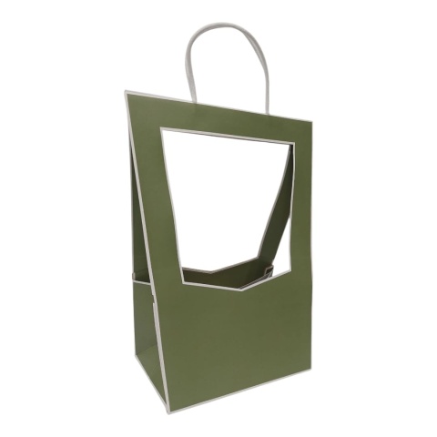 Torebka Papierowa Prezentowa z okienkiem na kwiaty 23x38cm ⌀ 13-14cm