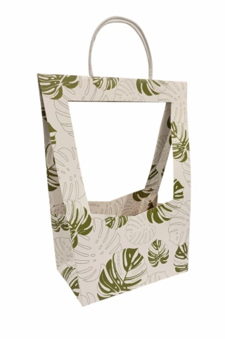 Torebka Papierowa Prezentowa z okienkiem na kwiaty 23x38cm ⌀ 13-14cm