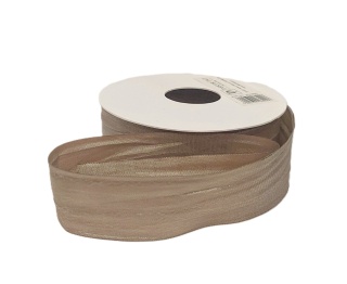 WSTĄŻKA GNIECIONA Z POŁYSKIEM KAWA Z MLEKIEM 4,5 M X 2,5CM