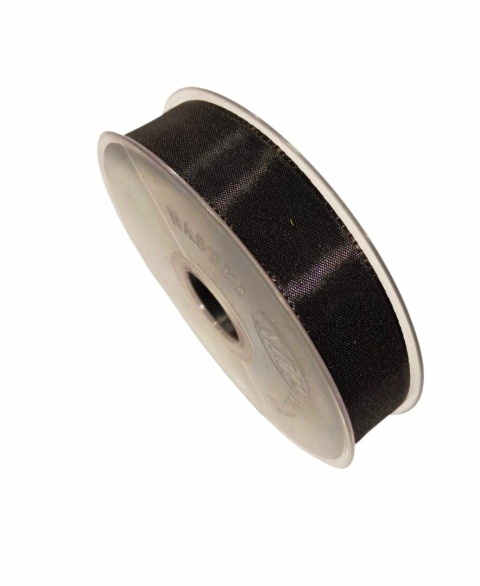 Wstążka włoski atłas 2,5cm x 50m BLACK