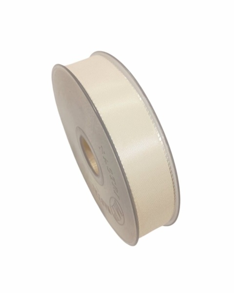 Wstążka włoski atłas 2,5cm x 50m NASTRO CREAM