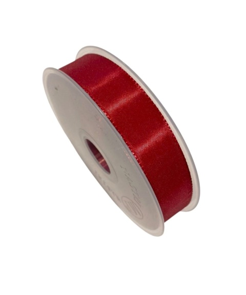 Wstążka włoski atłas 2,5cm x 50m NASTRO RED