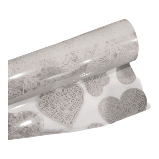 Folia przezroczysta w serca - 50cm x 8m