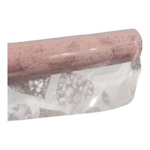 Folia przezroczysta w serca - 50cm x 8m