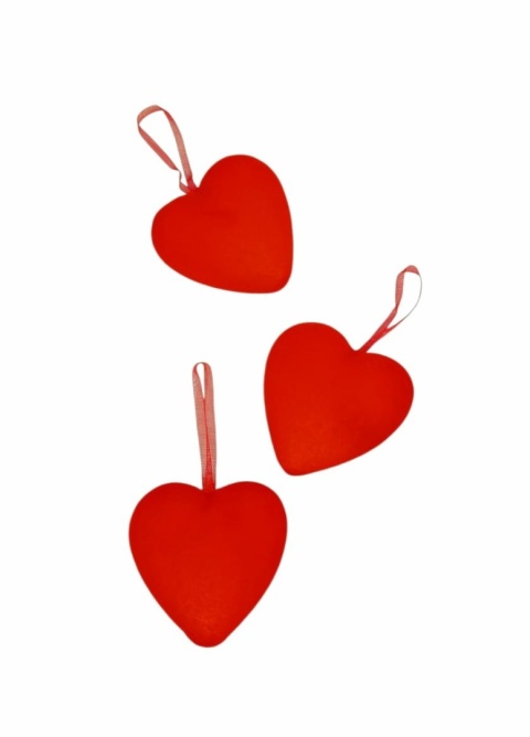 Srdce semiše - přívěšek kpl.3 ks