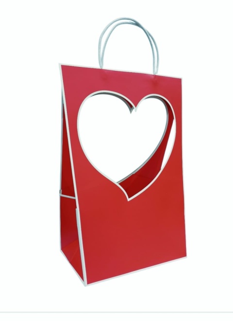 Torebka Papierowa Prezentowa z okienkiem na kwiaty 23x38cm ⌀ 13-14cm