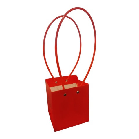 Torebka na kwiaty z rączką - 11x11x11cm