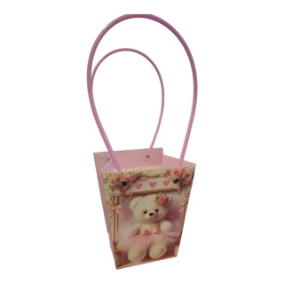 Torebka na kwiaty z rączką - 17x17x20cm