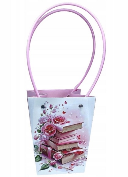 Torebka na kwiaty z rączką - 13x13x15cm