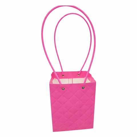 Taška na kvety s uškom – 13×13×15 cm, ružová