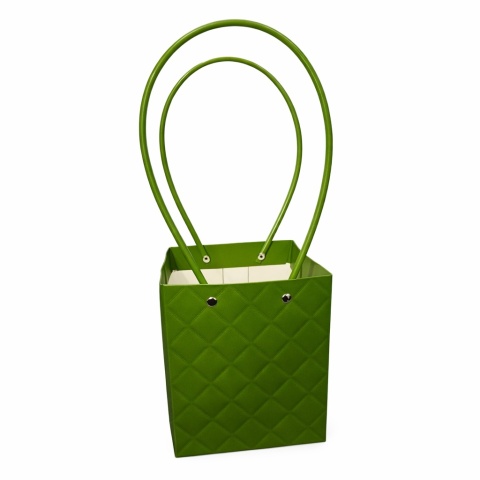 Taška na kvety s uškom – 13×13×15 cm, zelená
