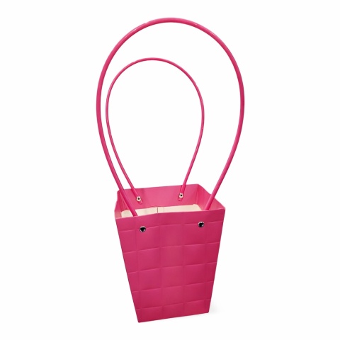 Taška na květiny s uchem – 13×13×15 cm, malinově růžová