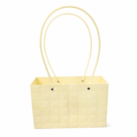 Torebka na kwiaty z rączką – 22×10×13 cm, żółta