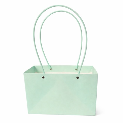 Torebka na kwiaty z rączką – 22×10×13 cm, zielona