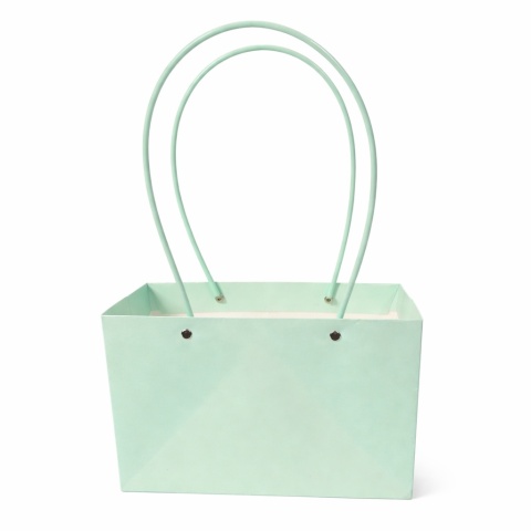 Torebka na kwiaty z rączką – 22×10×13 cm, zielona