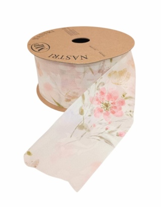 Wstążka kwiaty NASTRO FLWERS&BUTTERFLIESSKIN 5cm x 15 m