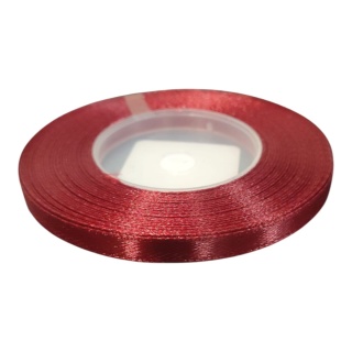Wstążka satynowa – 6 mm × 32 m (35y), satyna, kolor: burgundowy