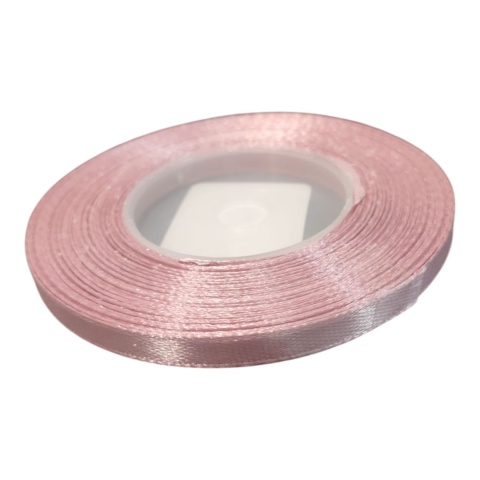 Saténová stuha – 6 mm × 32 m (35y), satén, farba: perleťovo ružová