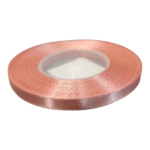 Saténová stuha – 6 mm × 32 m (35y), satén, farba: medeno ružová