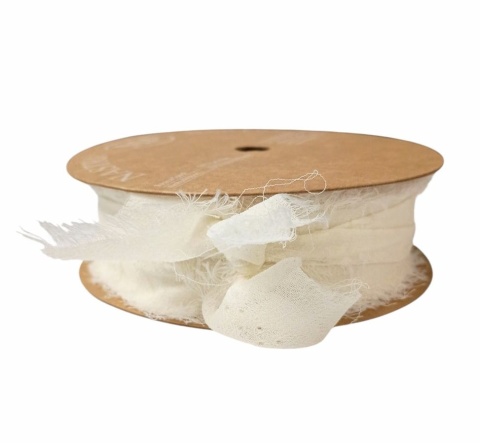 Italská stuha 3 cm x 10 m ORGANDY RIBBON, krémová