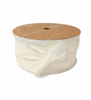 Wstążka włoska 5 cm x 10 m ORGANDY RIBBON, kremowy