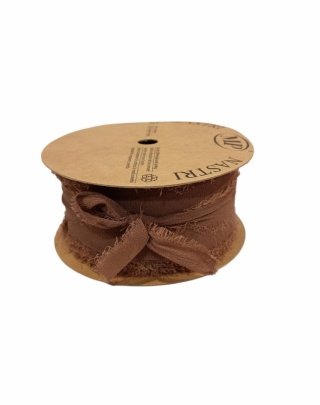 Wstążka włoska ORGANDY RIBBON MOCHA 5 cm x 10 m