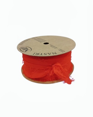 Wstążka włoska ORGANDY RIBBON RED 5 cm x 10 m