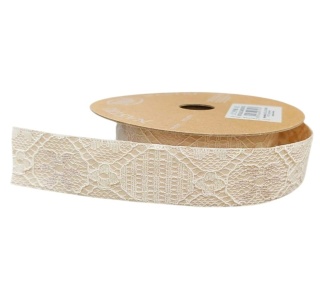 Wstążka włoska koronka NASTRO MAJOLICA BEIGE 2,5 cm x 10 m