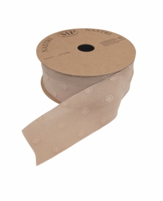 Italská stuha NASTRI ROMANTIC – 4 cm × 10 m, šifon, hnědá