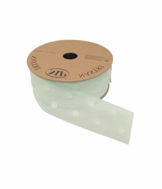 Italská stuha NASTRI ROMANTIC – 4 cm × 10 m, šifon, mátová