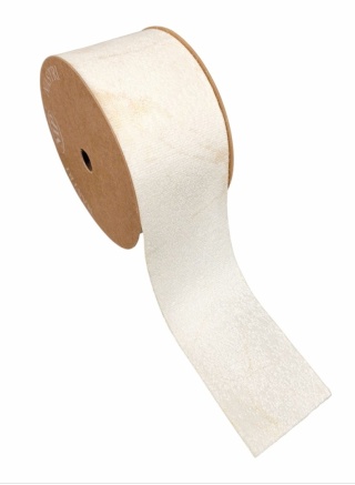 Wstążka włoska velvetNASTRO GOLD TOUCH LIGHT CREAM 6,3 cm X 10 m