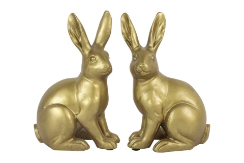 Zając ceramiczny – 26 cm, ceramika, złoty, mix