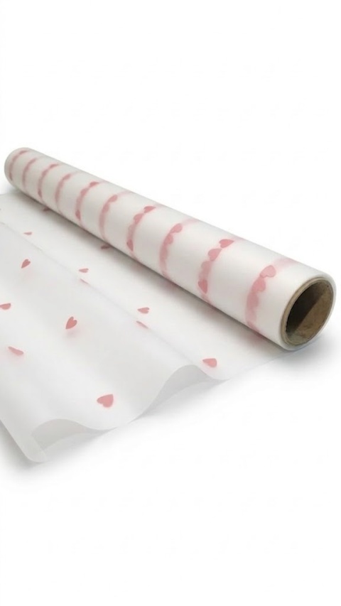 Folia przezroczysta w serca – 50 cm × 9 m