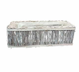 Kosz do nasadzeń z folią – 42,5 × 17 cm, biały