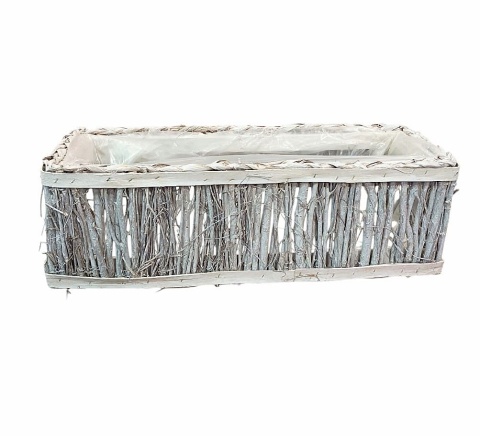 Kosz do nasadzeń z folią – 42,5 × 17 cm, biały