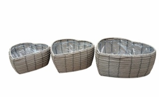 Kosz na stelażu serce KPL.3 szt, szer.32 x 32 cm