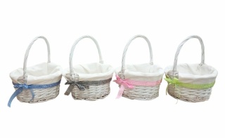 Kosz wiklinowy okrągły - mix kolor