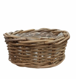 Kosz z twardej wikliny oval z folią szer. 25 x 15 cm