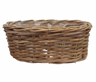 Kosz z twardej wikliny oval z folią szer. 37 x 16 cm