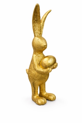 Królik ceramiczny 30x9cm - złoty