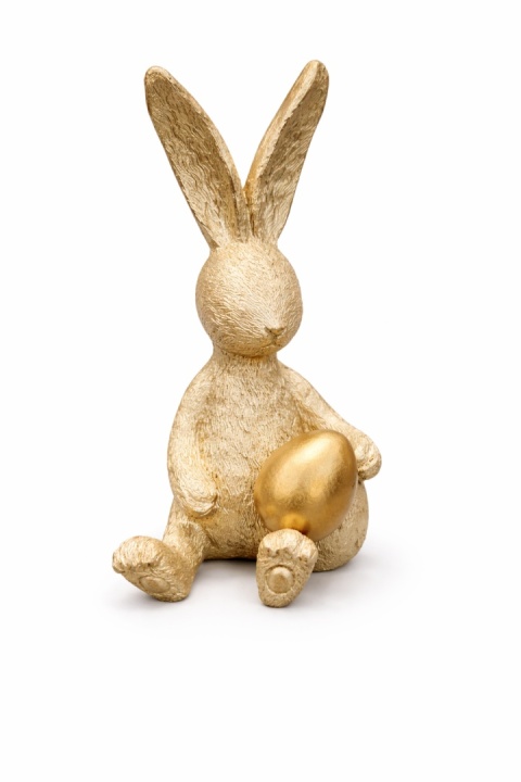 Królik ceramiczny 16×8 cm – złoty