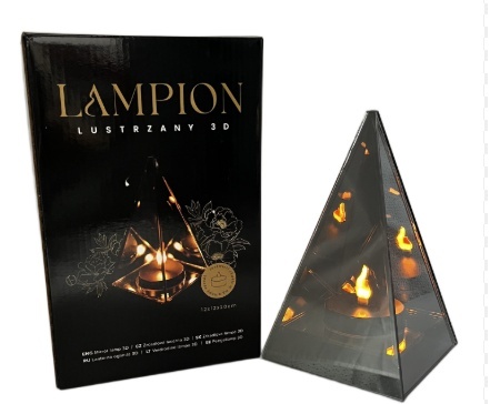 3D zrcadlová lucerna pyramida 3xAAA